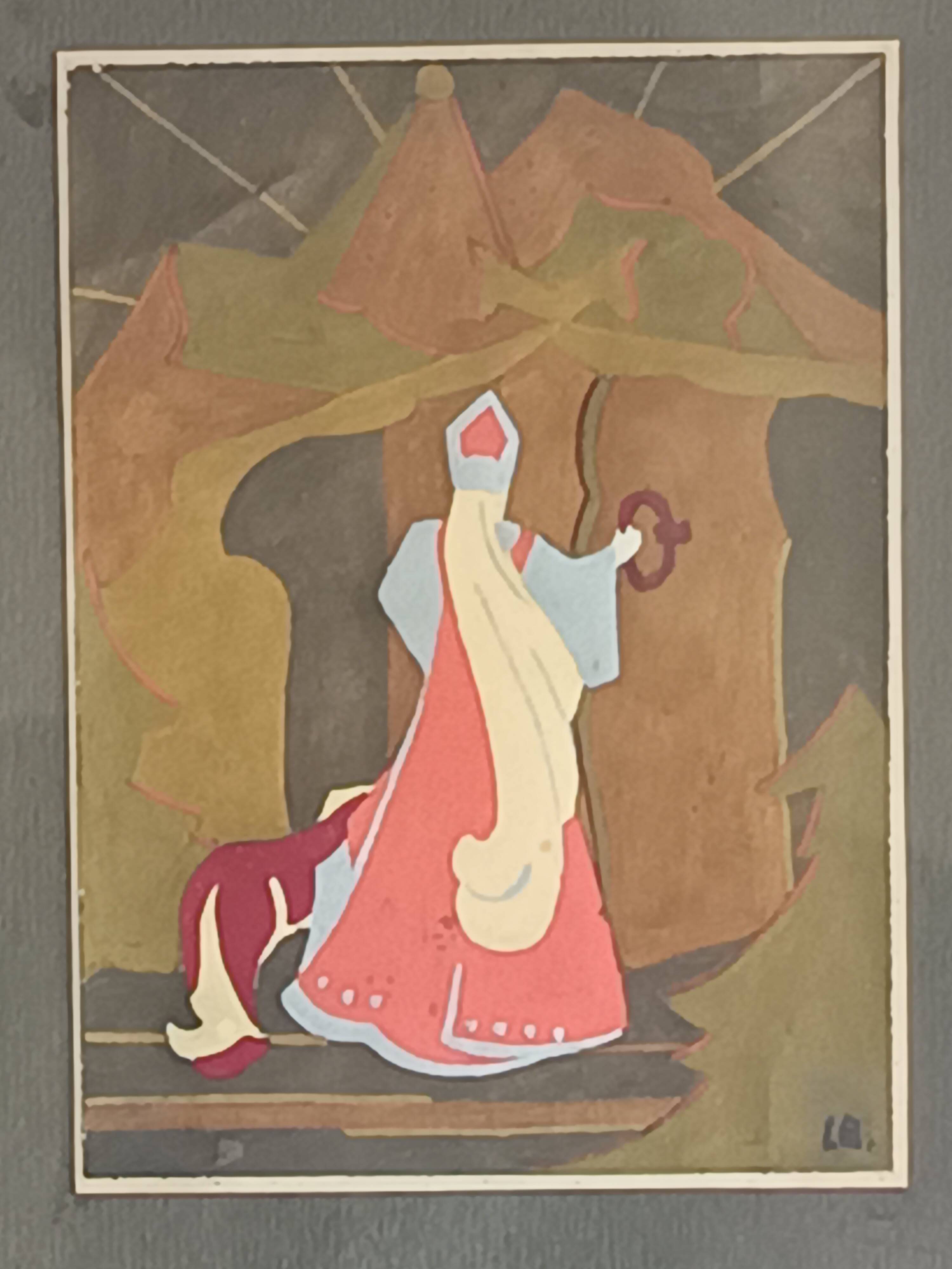 Pair of antique paintings – Russian illustrations – Pushkin – antique frames