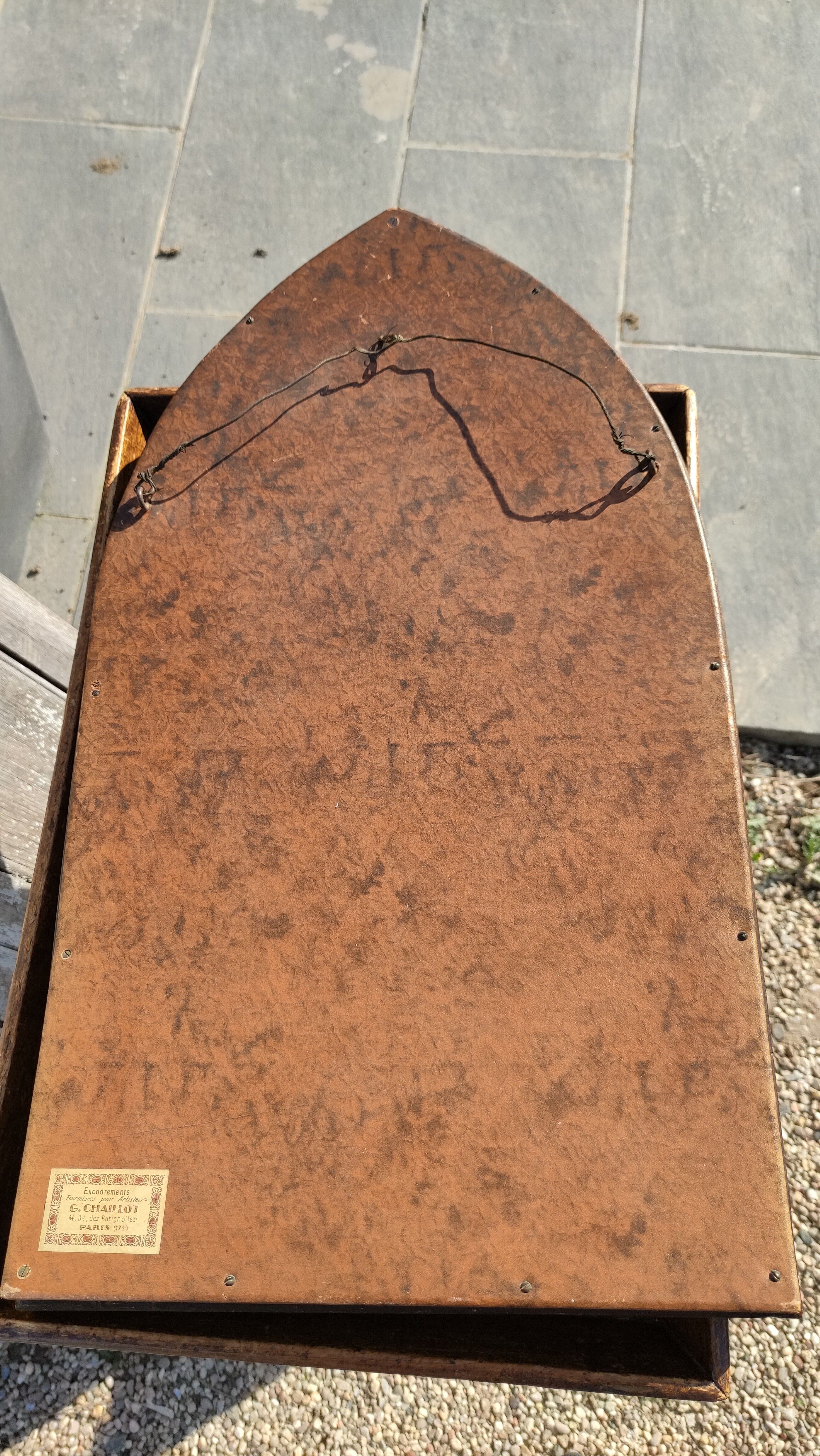 Large old wall frame in gilded wood