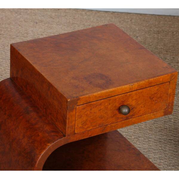 Paire de chevets en bois loupe des années 1930