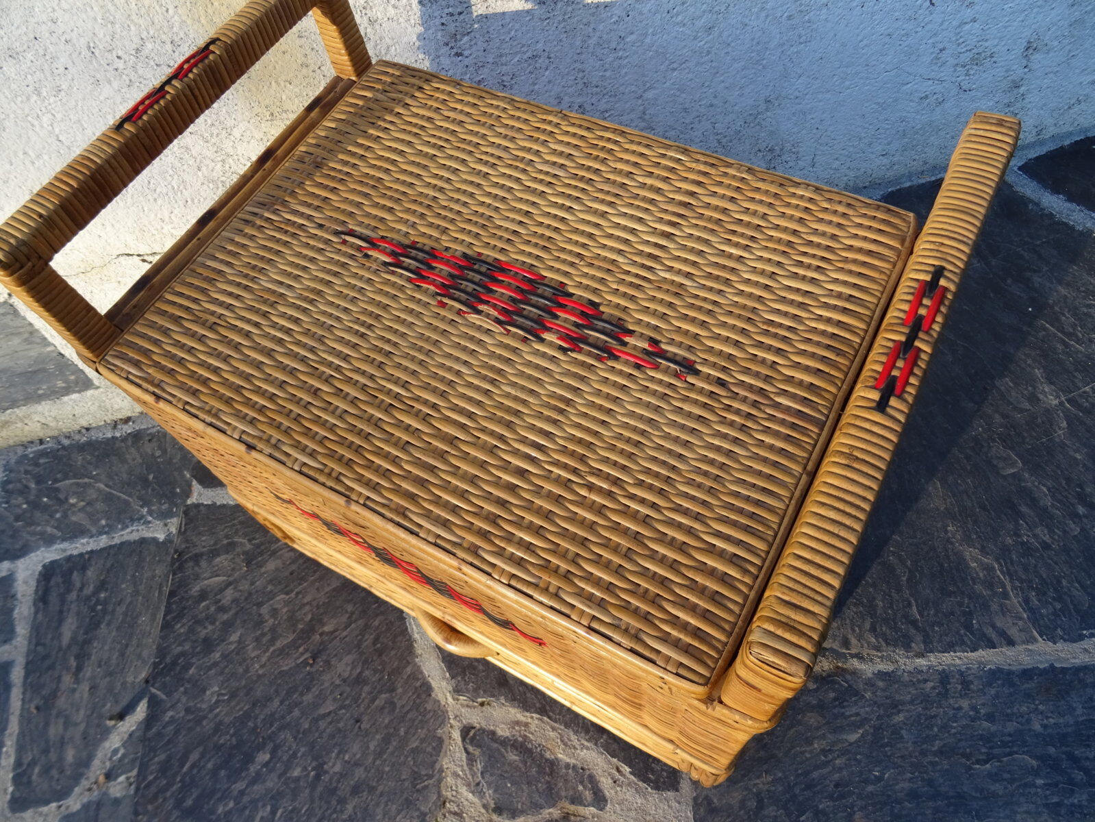 Bench chest rattan with drawer