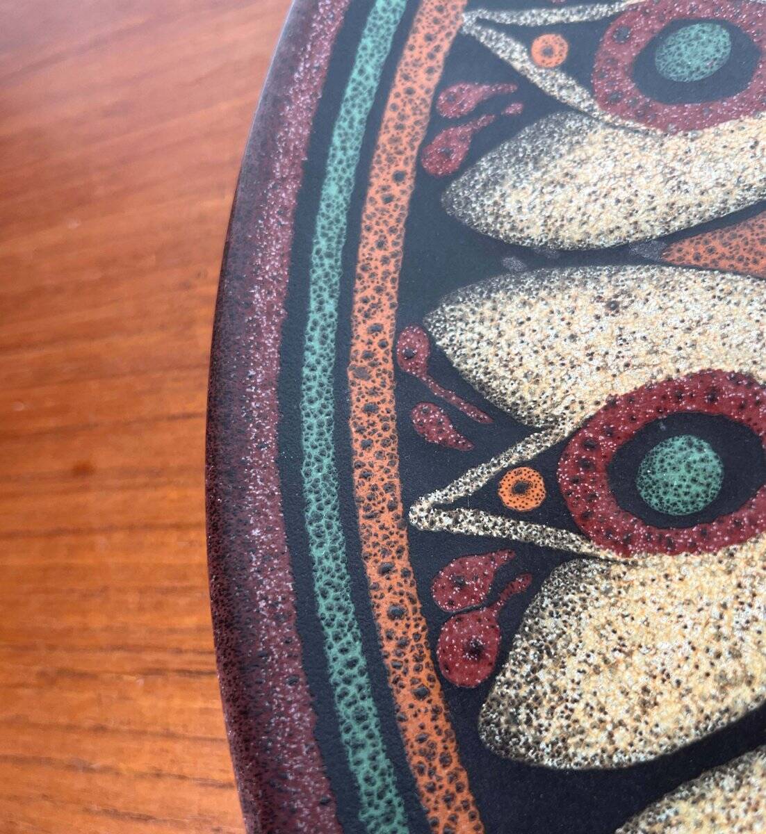 Large vintage ceramic wall plate from KMK Keramik Manufaktur Kupfermühle, 1970s.