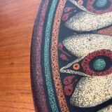 Large vintage ceramic wall plate from KMK Keramik Manufaktur Kupfermühle, 1970s.