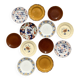 Set of 12 mismatched antique plates