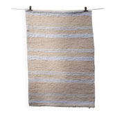 Tapis artisanal tissé main en coton recyclé - Crème et blanc
