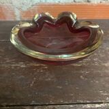 Vintage murano sommerso pink glass ashtray made in italy
