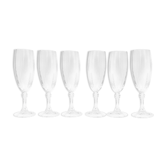 Lot de 6 flutes cristal cannelé