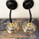 Pair of vintage sconces in electrified golden glass to nine