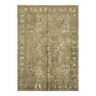 Tapis de laine beige noué à la main vintage années 1970 290 cm x 400 cm