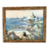 Oil "les Sanguinaires" under glass, 1950s-60s