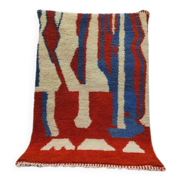 Off-white Moroccan rug with colorful patterns, 200cm x 300cm