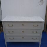 Commode style L XVI white marble