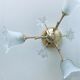 Ceiling lamp art deco flowers three fires