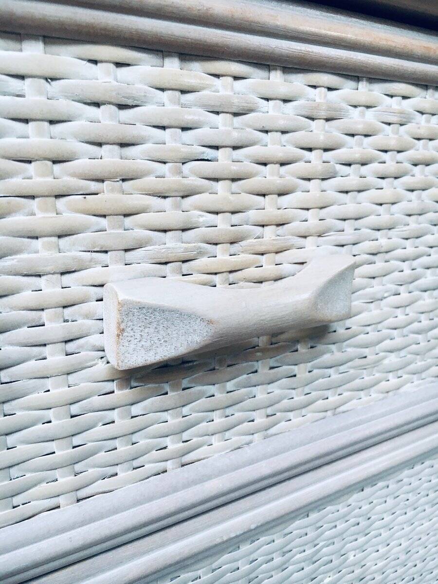 Washed Rattan Chest of Drawers, 1980s