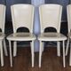Set of 4 beige leather chairs from the 80s in Italy