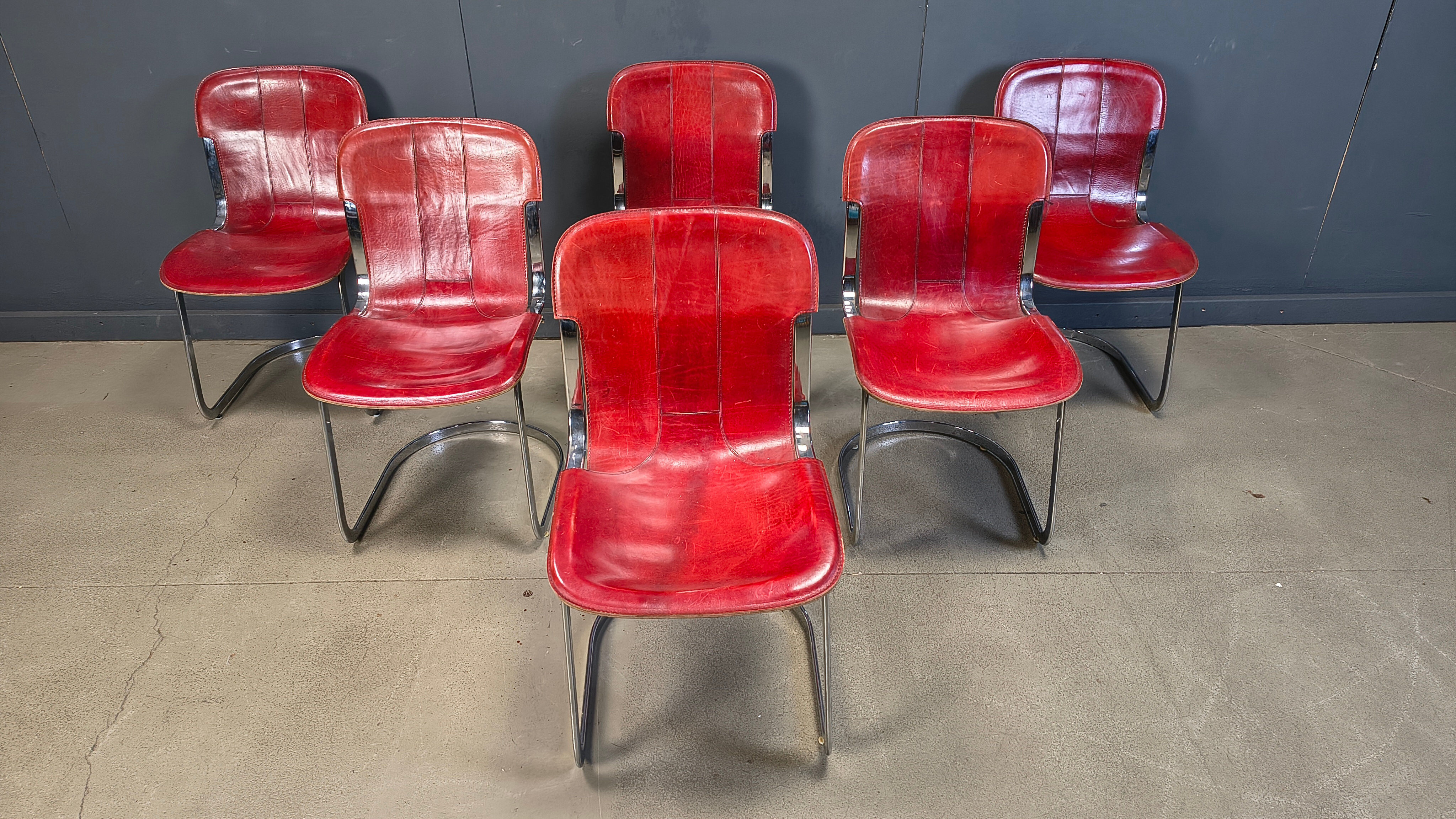 Vintage dining chairs by Cidue, 1970s - set of 6