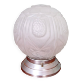 Art Deco ceiling light in frosted pressed glass, 1930
