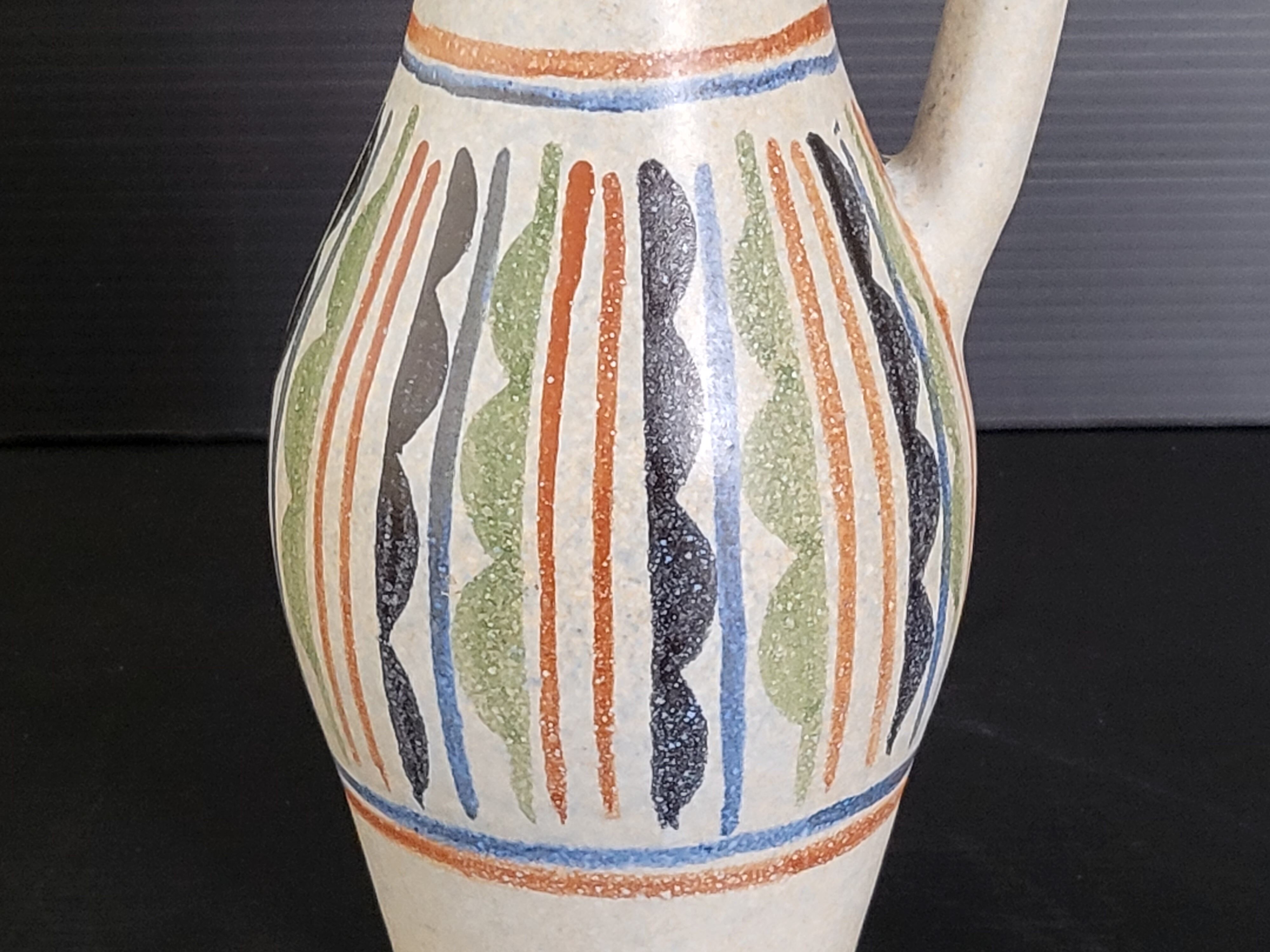 Vintage stoneware pitcher by J.M. Farkas 1970