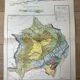 Old geological map of the Paris Basin 55x37.5cm