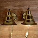 Pair of modular wall lights Scandinavian design 1960.