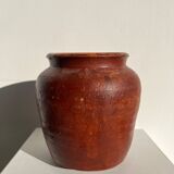 Brutalist ochre terracotta pot