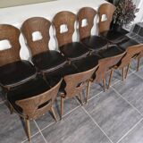Suite de 10 chaises de bistrot Baumann modèle "Gentiane" vintage, années 1960