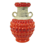 huge 1960s bay keramik floor VASE bubble decor red and orange model 65 45