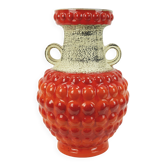 huge 1960s bay keramik floor VASE bubble decor red and orange model 65 45