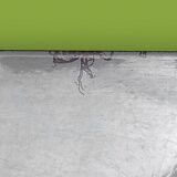 Vintage magazine rack in painted metal and wooden balls - minimalist design