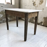 Oak and marble farm table