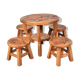 Table children and winnie The Pooh in oak stools, 1950 s