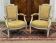 Pair of Louis XVI period cabriolet chairs in beech.