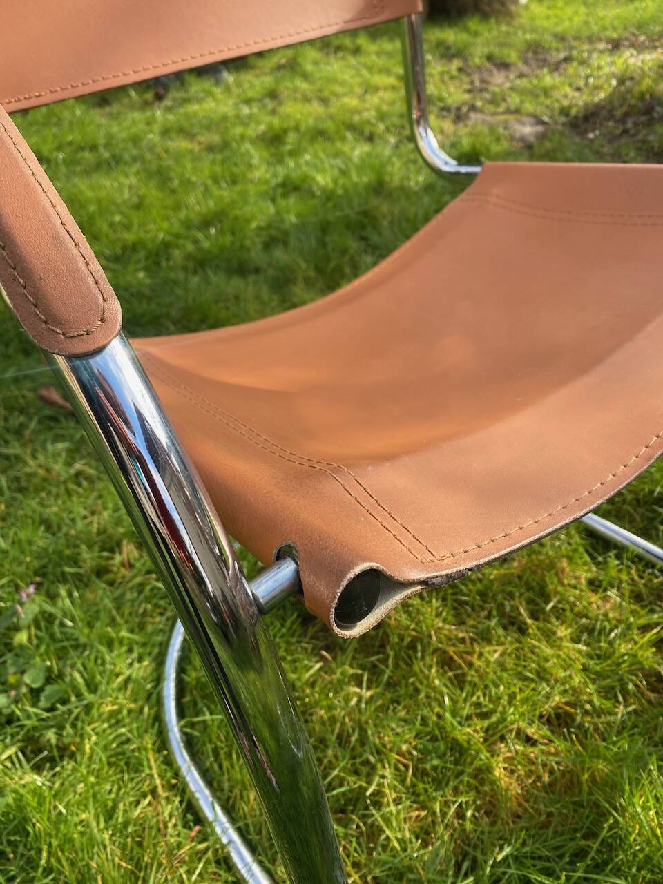 Pair of chrome armchairs, vintage circa 70