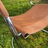 Pair of chrome armchairs, vintage circa 70