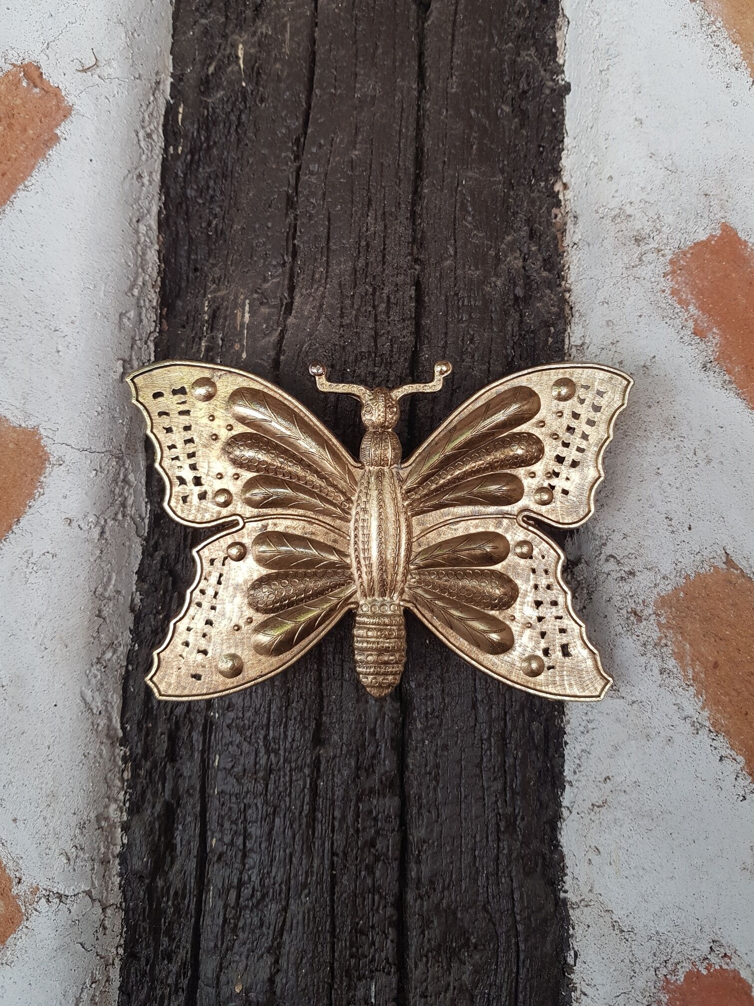 Vintage brass butterfly