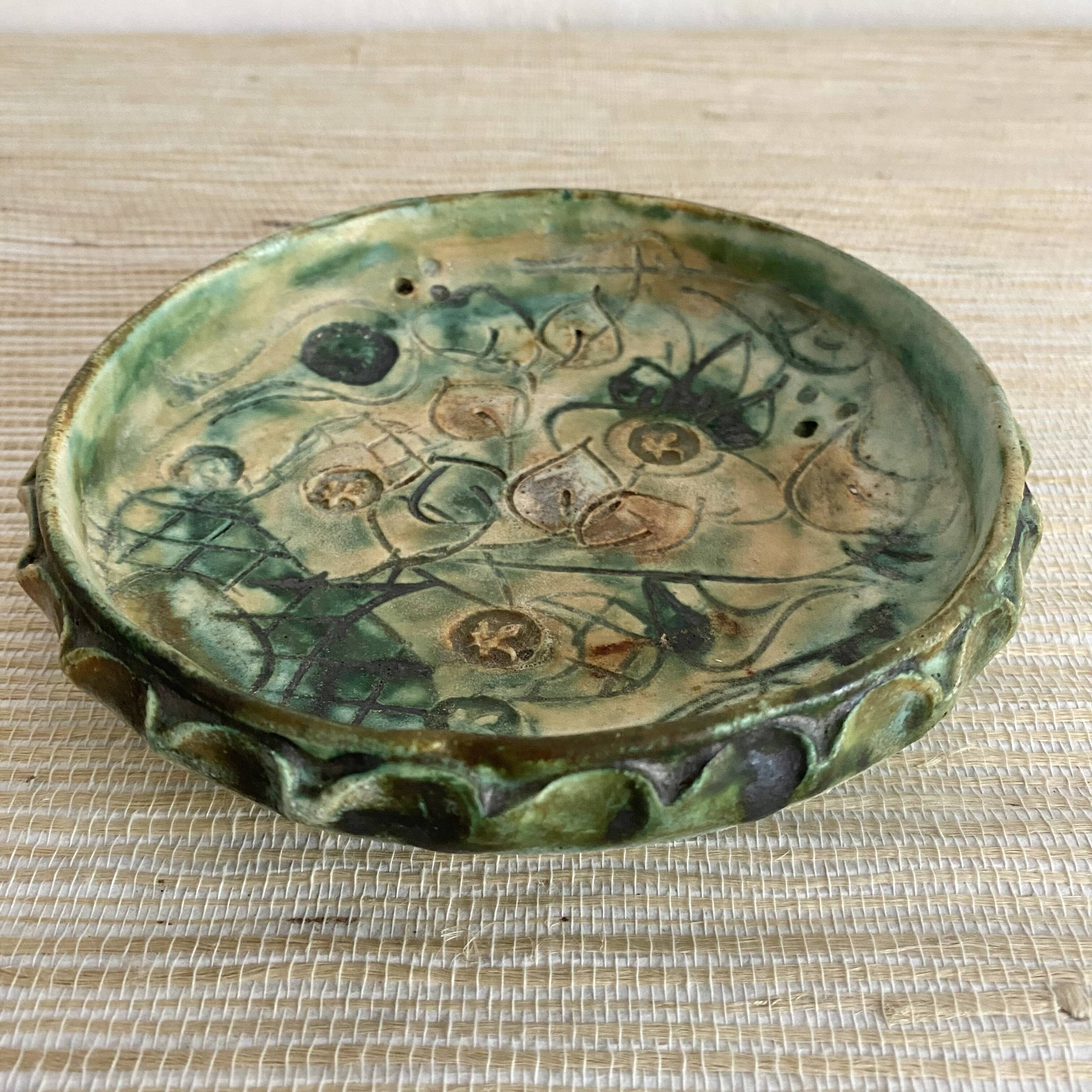 Ceramic pocket emptier signed Françoise Chedeville, 1970