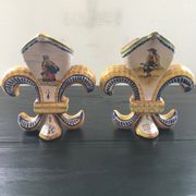 Paire de vases fleurs de lys Henriot Quimper