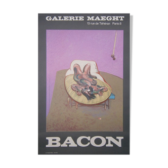 Bacon francis "personnage couché", 1966. affiche d'exposition imprimée en lithographie