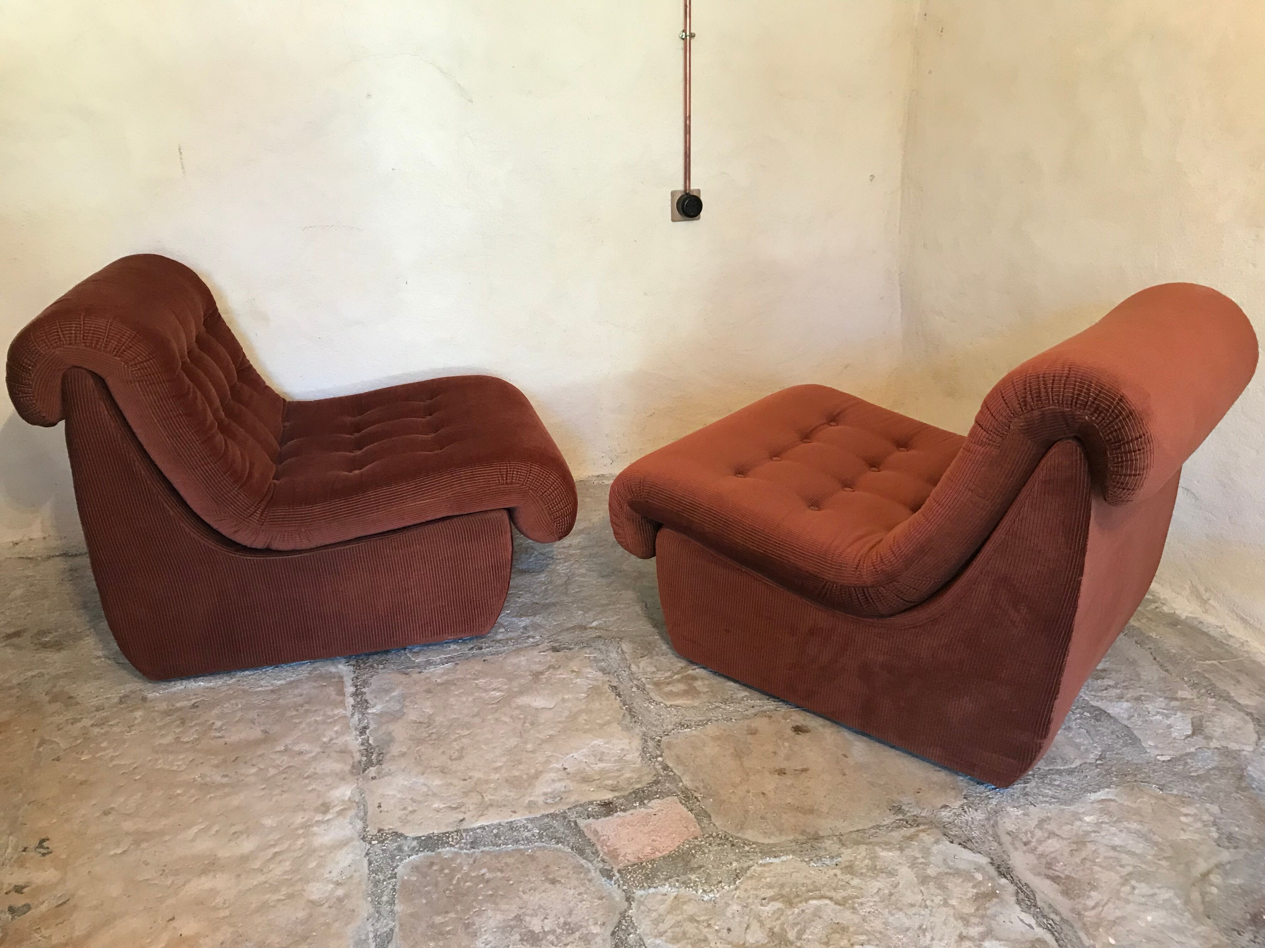 Pair of vintage 1980's upholstered heaters in corduroy