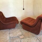 Pair of vintage 1980's upholstered heaters in corduroy