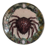 Barbotine earthenware crab plate