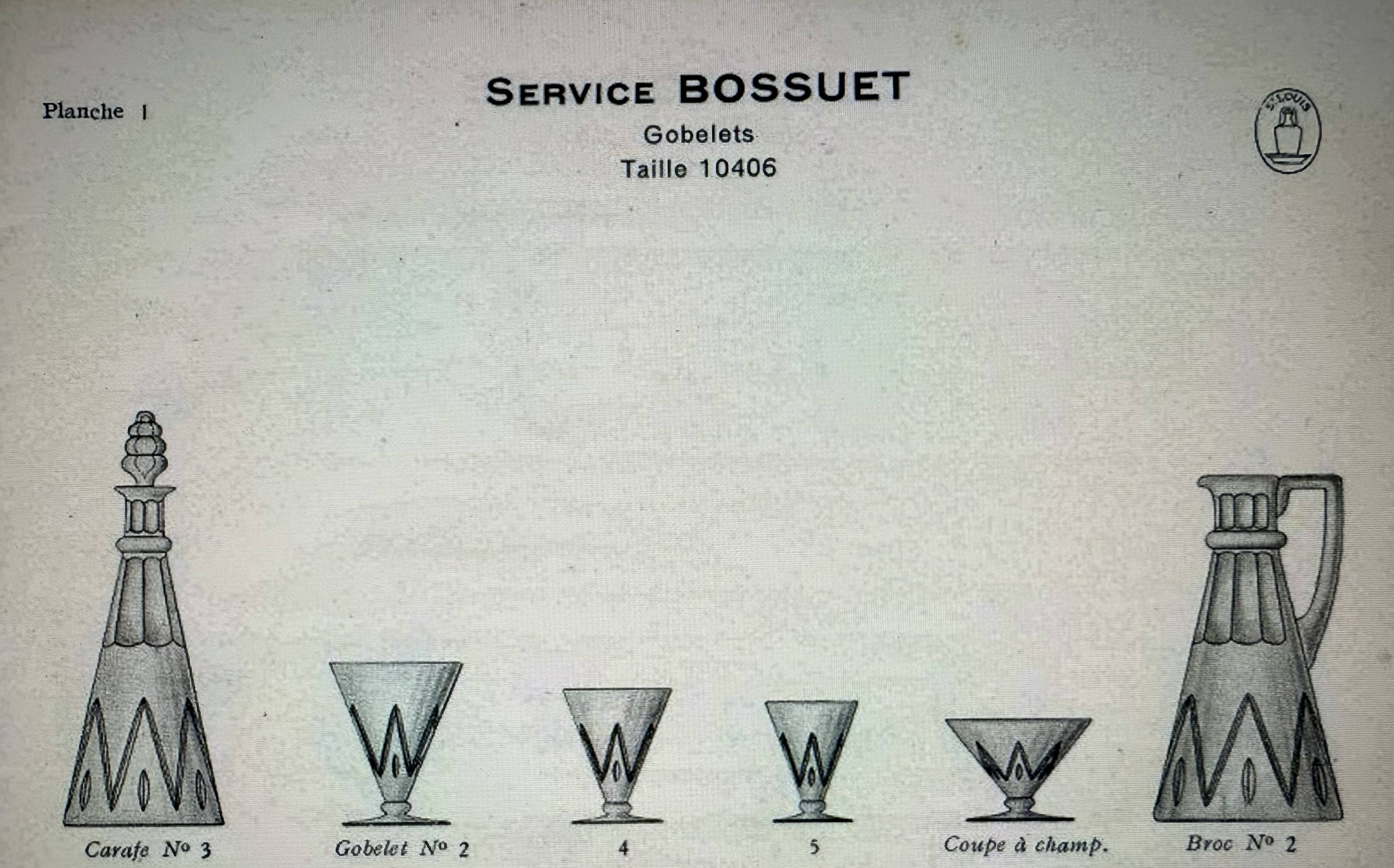 6 Champagne glasses – Saint Louis Bossuet service size 10406