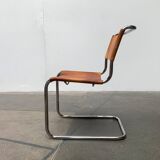 German vintage leather cantilever chairs S33 by Mart Stam for Thonet, set of 8