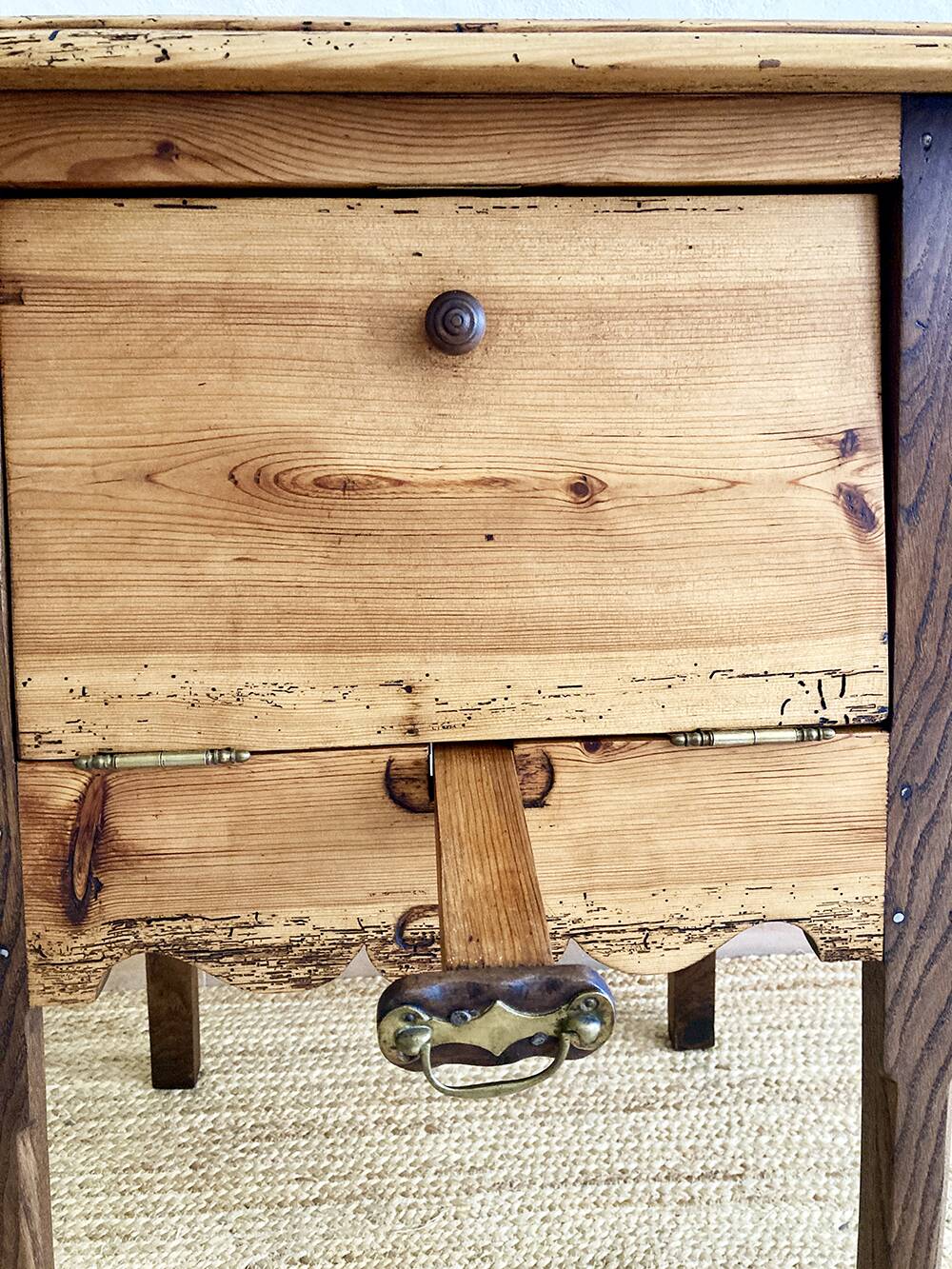 Old wooden hinged cabinet