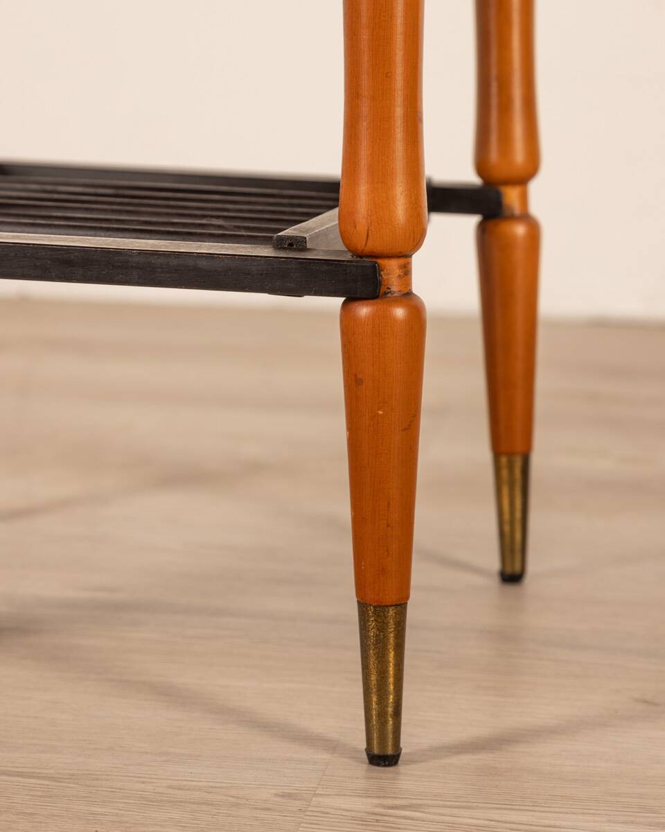 Vintage 60's table in wood and brass italian design