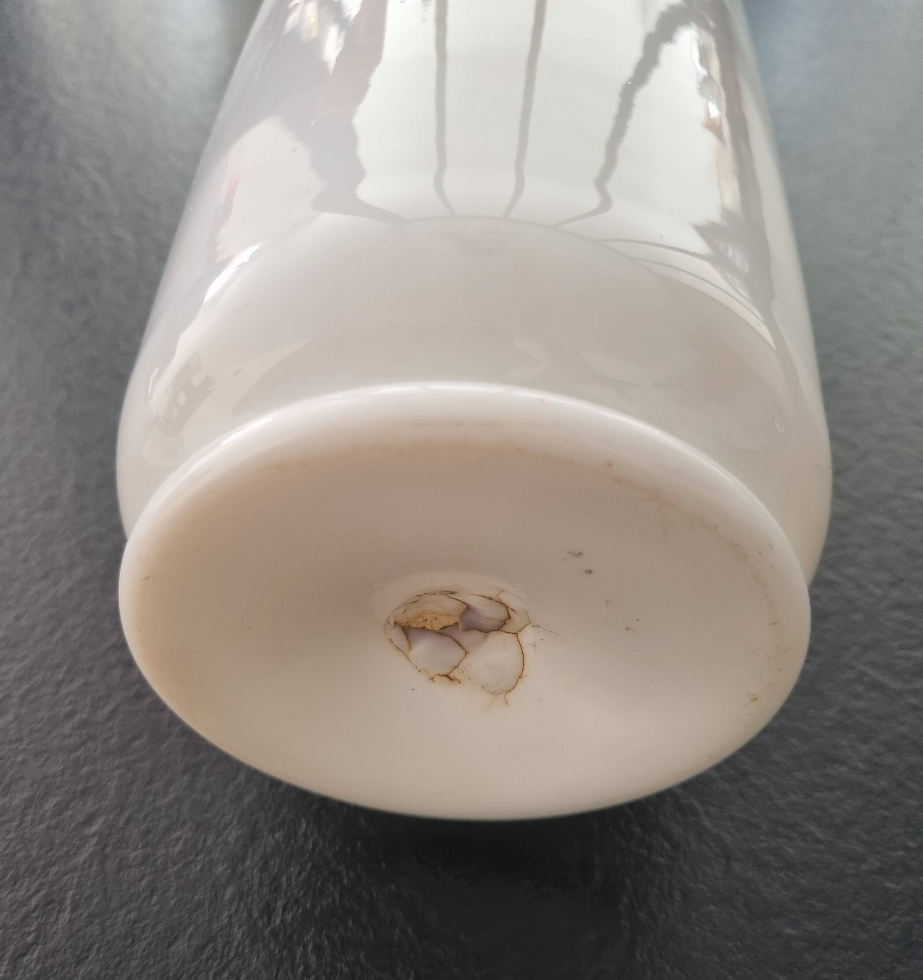 Painted opaline vase, 1900