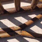 Ensemble salon de jardin une Banquette et un Fauteuil en bois Vintage