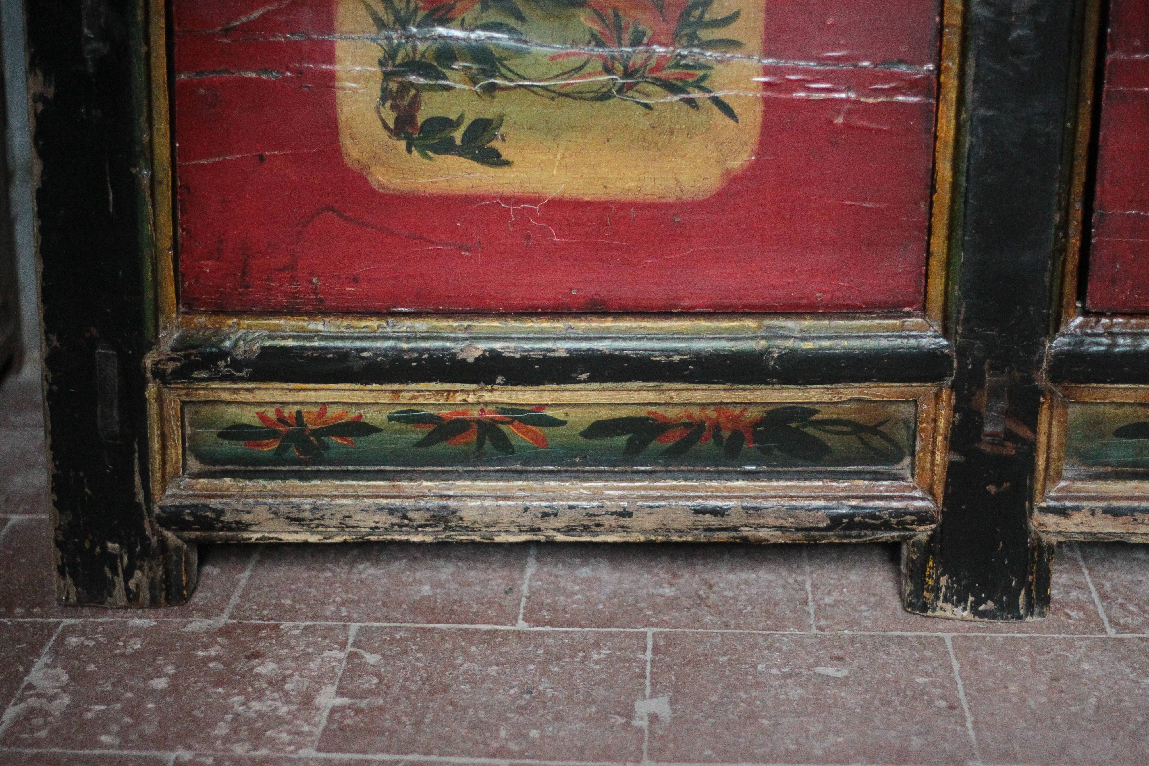 Chinese buffet from Mongolia, 2 doors, converted antique chest.