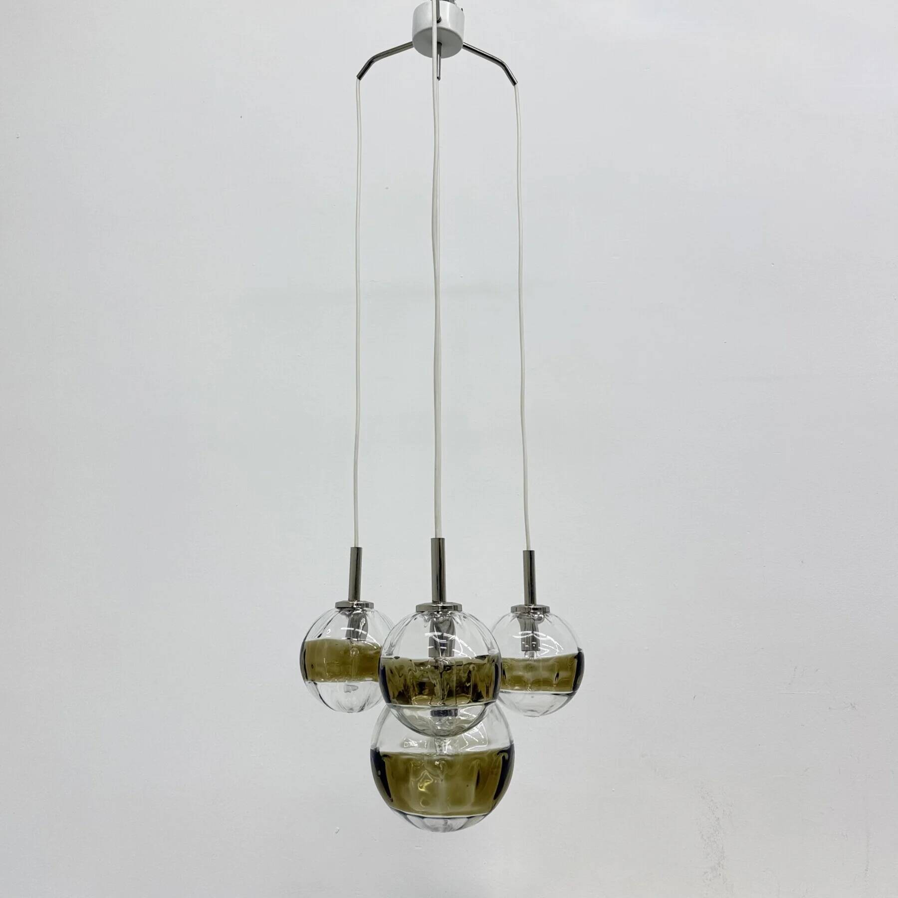 Mid-century design Murano glass cascade hanging lamp, 1970s, Italy
