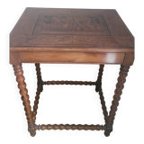 Marquetry table with drawer