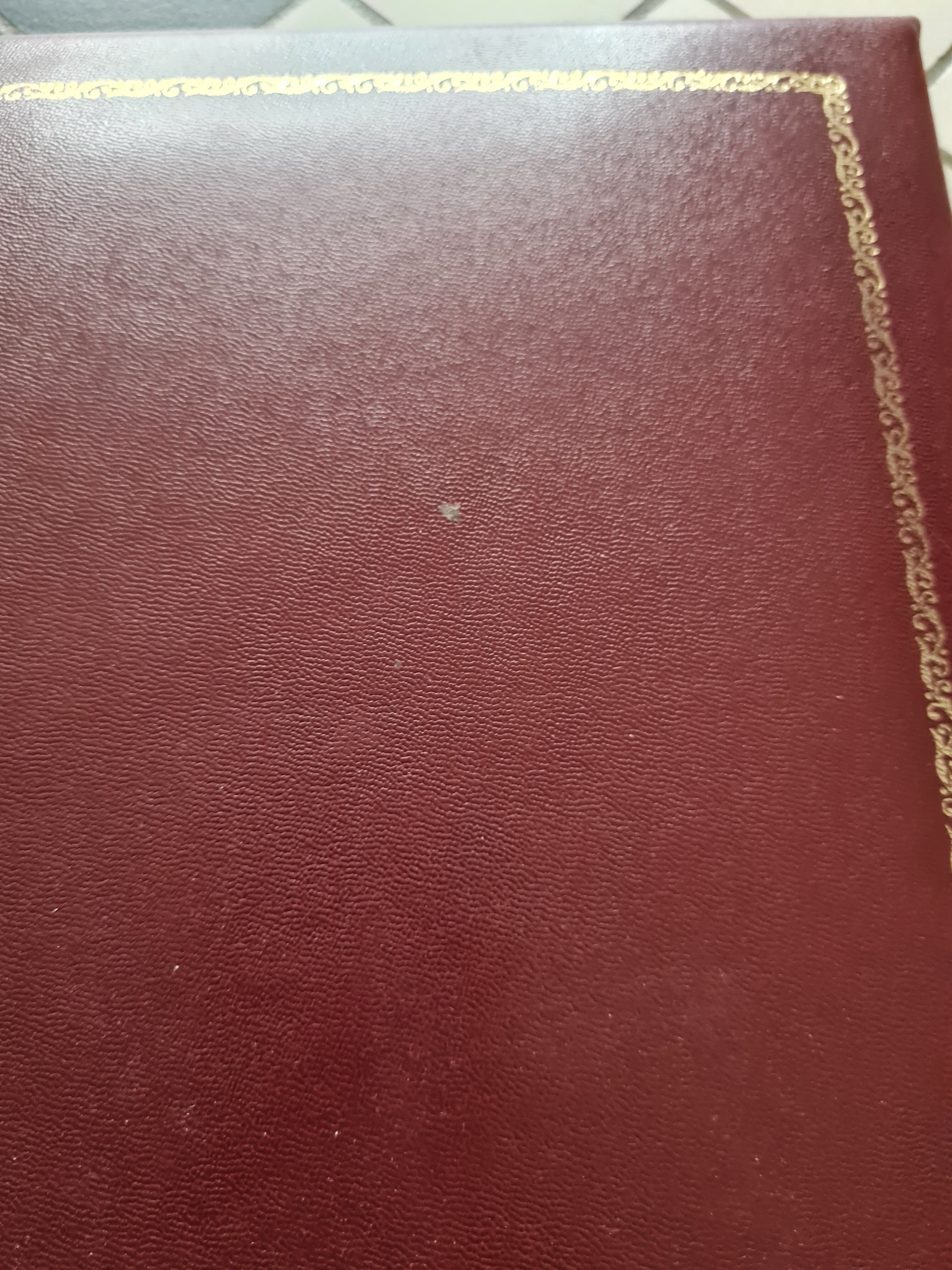 Burgundy leather underhand for office by l'aurige